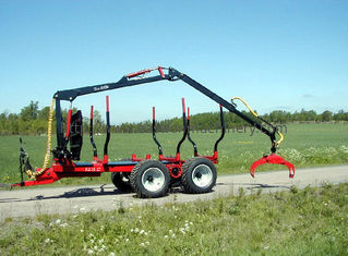 10 Ton Log Crane Trailer, Industri Kehutanan 2.5m2 Hydraulic Crane Untuk Trailer